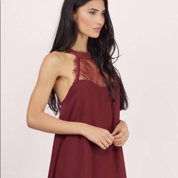 Tobi maroon halter shift dress - open back - Picture 3 of 8